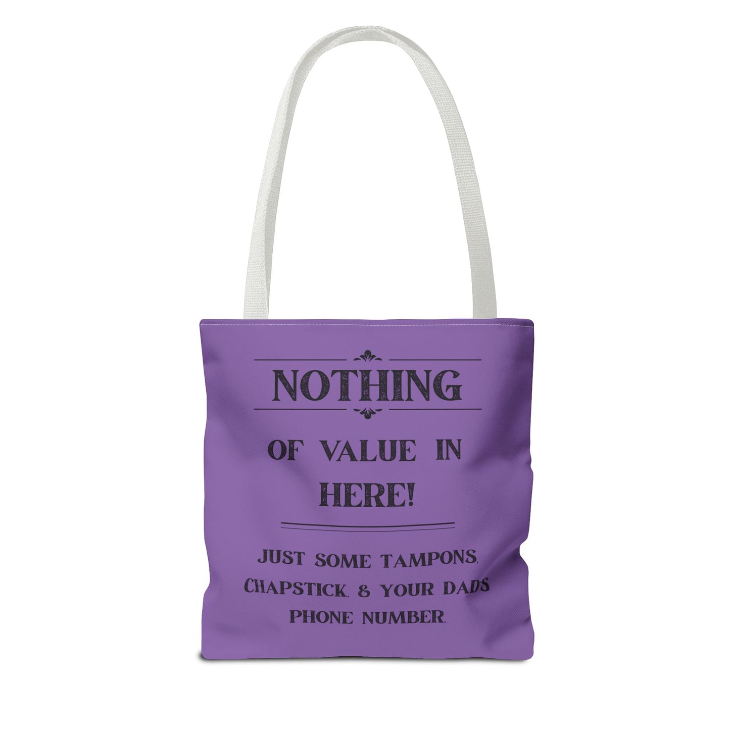 women's tote bag - purple bag-white handle - funny women's bag - laughable-xpense.com