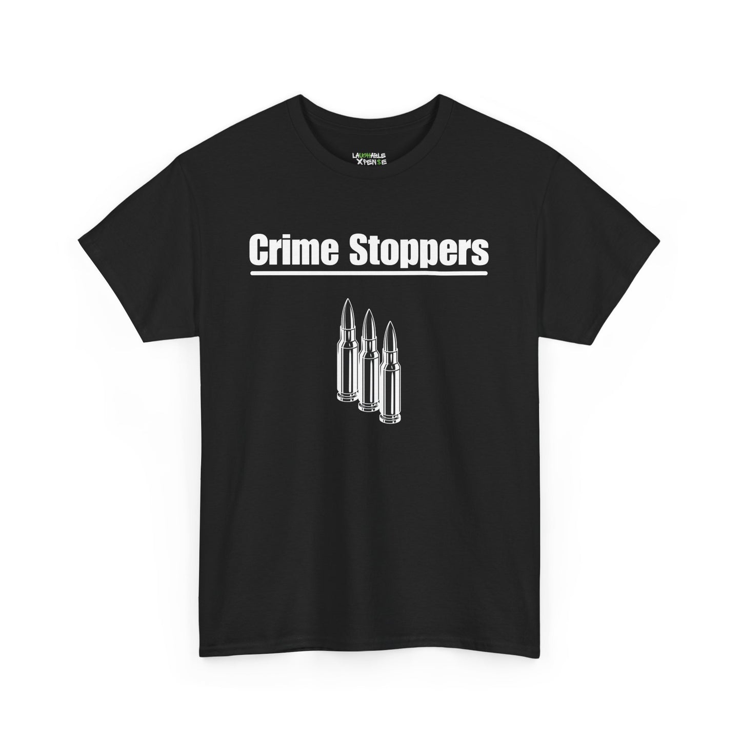 funny adult t shirts - crime stoppers t-shirt - black t-shirt - laughable-xpense.com