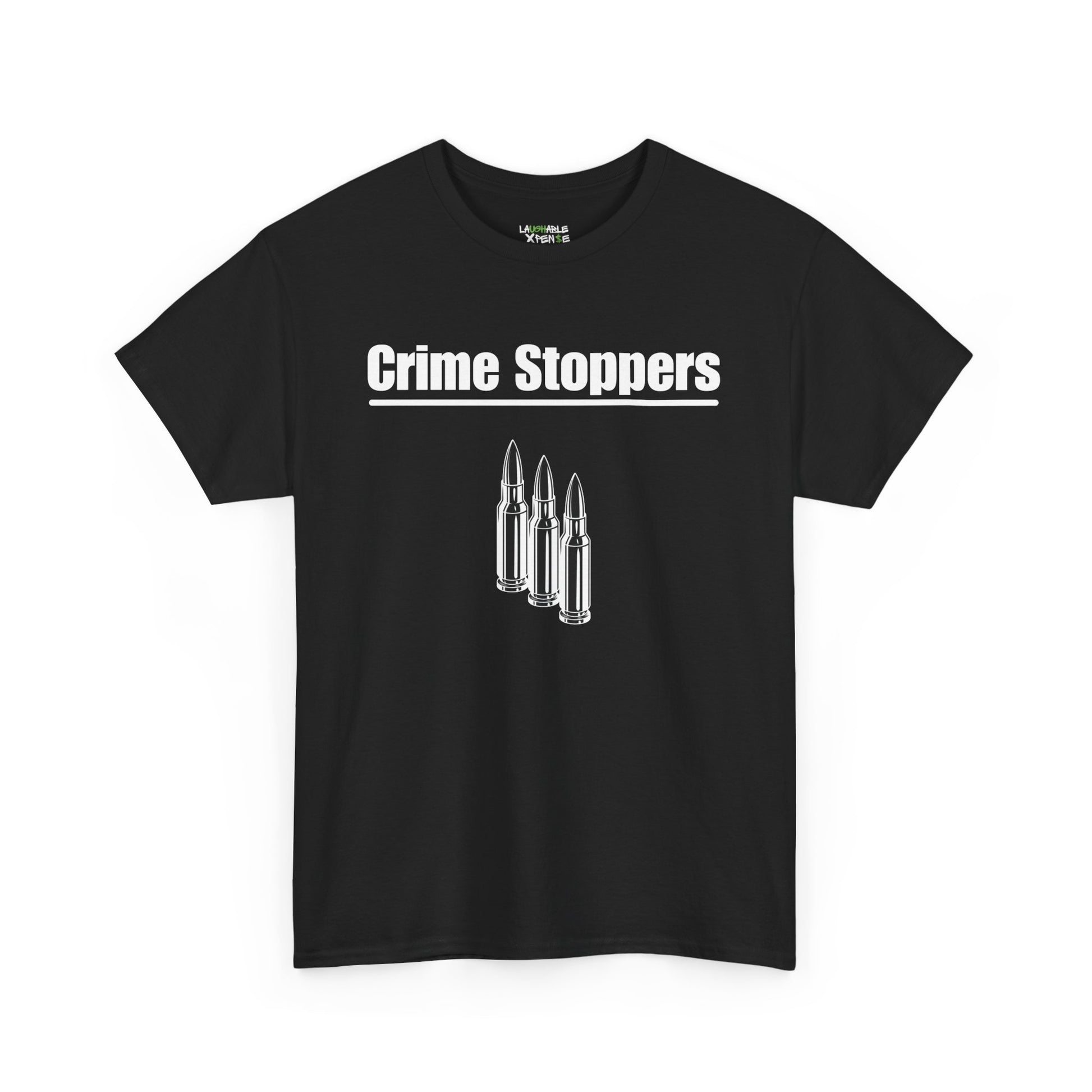 funny adult t shirts - crime stoppers t-shirt - black t-shirt - laughable-xpense.com
